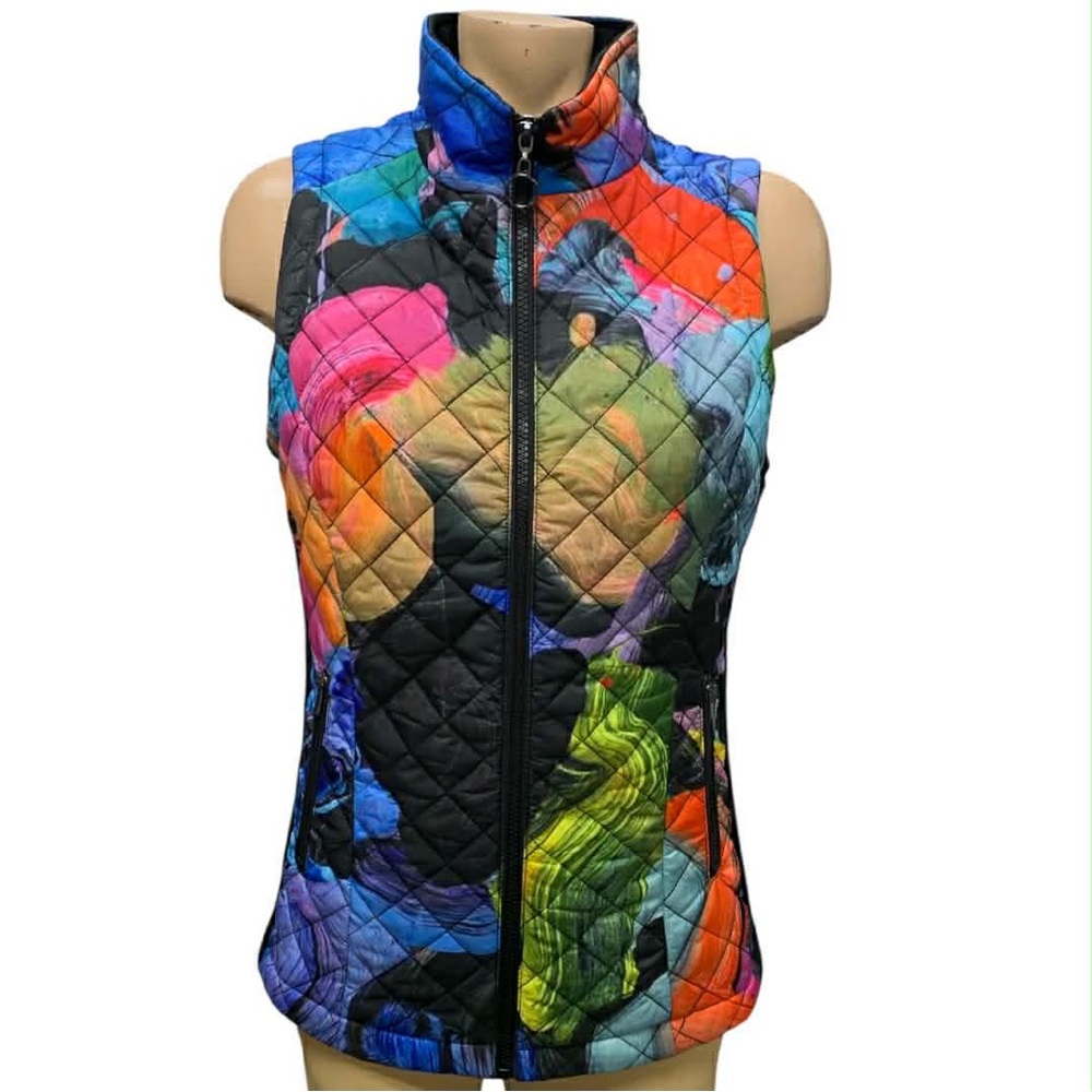 Claire Desjardins Colorful Quilted Vest Size S